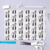 Atomzeit Mitte Jahrhundert Moderne Coole Katzenpaa Seidenpapier (Handwerk)