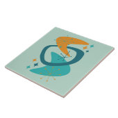 Atomzeitalter 7 Aqua, Aquamarin, orange Fliese (Seite)