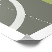 Atomzeitalter Abstrakt in Olive Poster (Ecke)