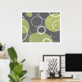 Atomzeitalter Abstrakt in Olive Poster (Heimbüro)