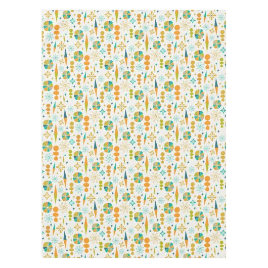 Atomzeitalter Abstrakte Formen Sternexplosion Mitt Tischdecke (Vorderseite)