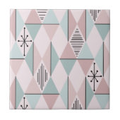 Atomzeitalter Art Diamonds Pastel Pink Green Fliese (Vorderseite)