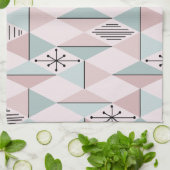 Atomzeitalter Art Diamonds Pastel Pink Green Geschirrtuch (Gefaltet)