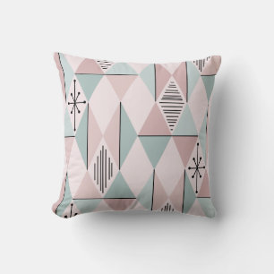 Atomzeitalter Art Diamonds Pastel Pink Green Kissen