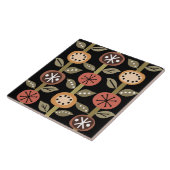Atomzeitalter Blume Art Black Colorful Fliese (Seite)