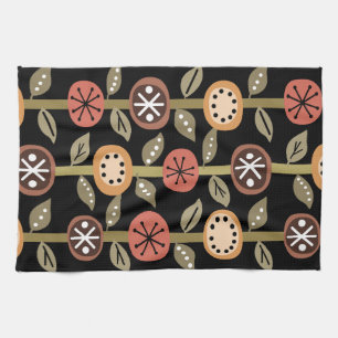 Atomzeitalter Blume Art Black Colorful Geschirrtuch
