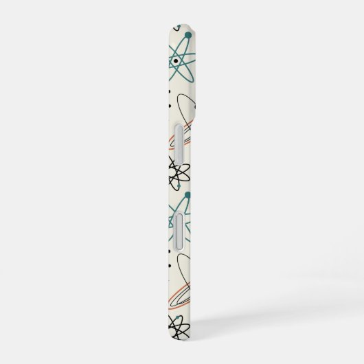 Atomzeitalter der 1950er Jahre - Muster des Mittel iPhone 16 Hülle (Rechte Seite)