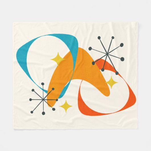 Atomzeitalter der Retro-Mitte 20 Abstrakt Fleecedecke (Vorderseite (Horizontal))