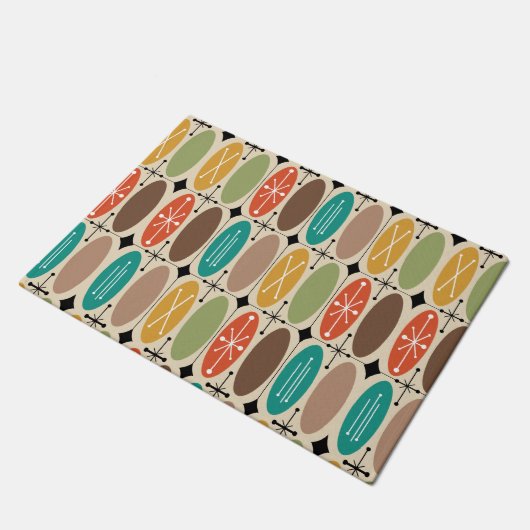 Atomzeitalter in Reihen farbig 2 Fußmatte (Schrägansicht)