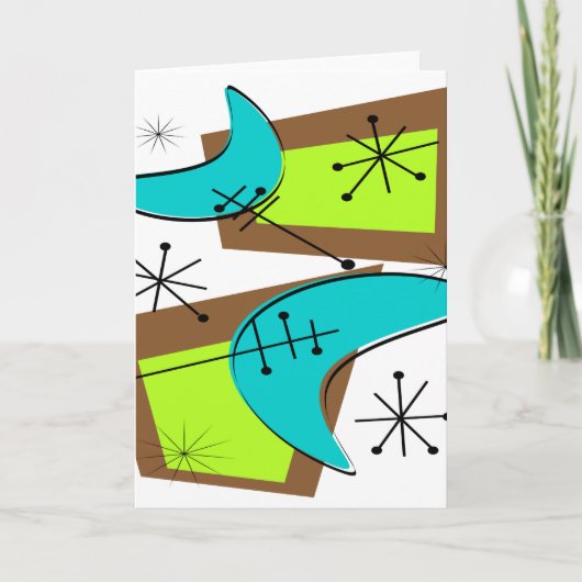 Atomzeitalter Inspiriert Boomerang Design Karte (Vorderseite)