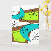 Atomzeitalter Inspiriert Boomerang Design Karte (Gelbe Blume)