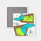 Atomzeitalter Inspiriert Boomerang Design Magnet (Vorderseite/Rückseite)