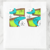 Atomzeitalter Inspiriert Boomerang Design Rechteckiger Aufkleber (Tasche)