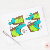 Atomzeitalter Inspiriert Boomerang Design Rechteckiger Aufkleber (Umschlag)