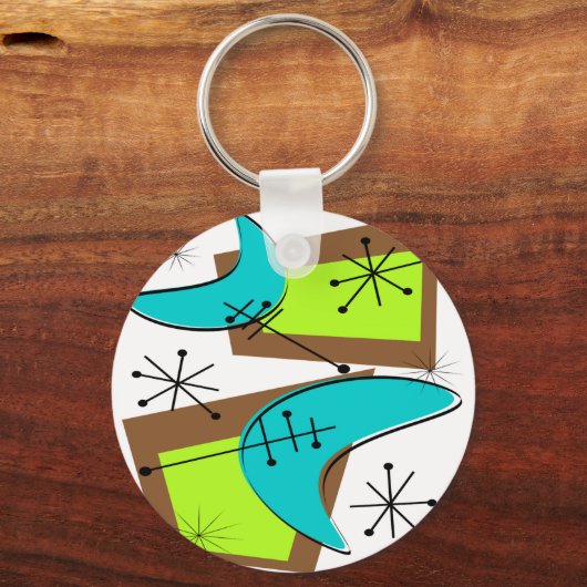 Atomzeitalter Inspiriert Boomerang Design Schlüsselanhänger (Vorderseite)