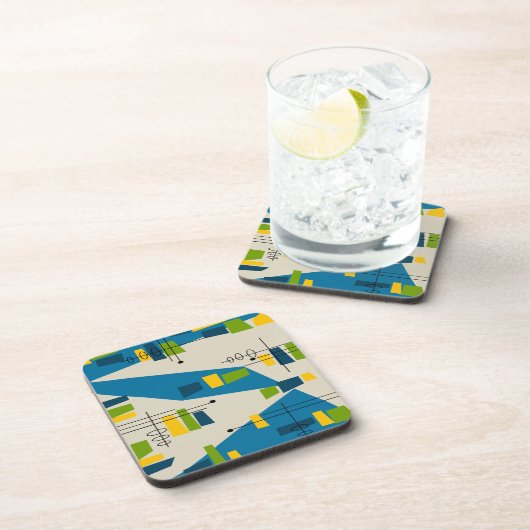 Atomzeitalter Inspiriert Design Mitte des 20. Jahr Getränkeuntersetzer (Rechte Seite)