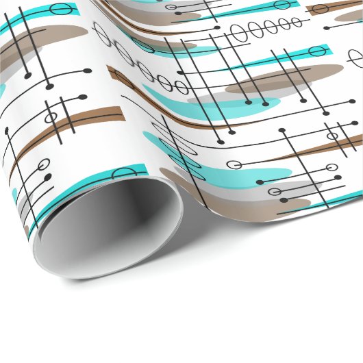 Atomzeitalter Inspiriert Entwurf des Mittelalters  Geschenkpapier (Rolleneckpunkt)