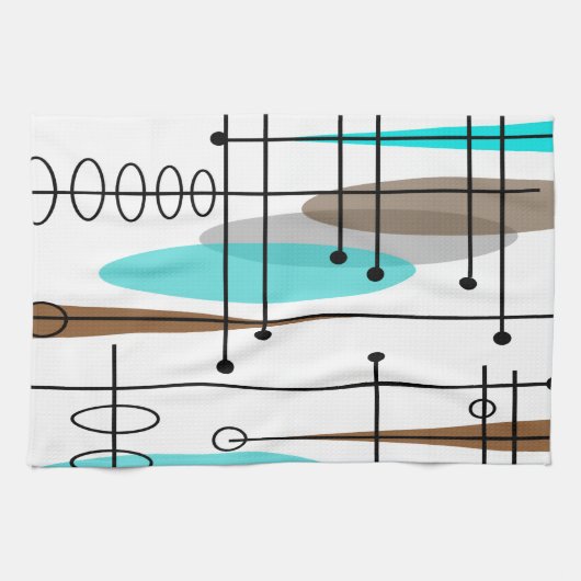 Atomzeitalter Inspiriert Entwurf des Mittelalters Handtuch (Horizontal)