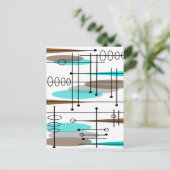 Atomzeitalter Inspiriert Entwurf des Mittelalters Postkarte (Stehend Vorderseite)