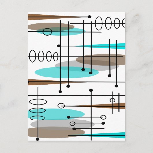 Atomzeitalter Inspiriert Entwurf des Mittelalters  Postkarte (Vorderseite)