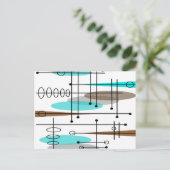 Atomzeitalter Inspiriert Entwurf des Mittelalters Postkarte (Stehend Vorderseite)