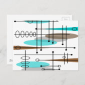 Atomzeitalter Inspiriert Entwurf des Mittelalters Postkarte (Vorne/Hinten)