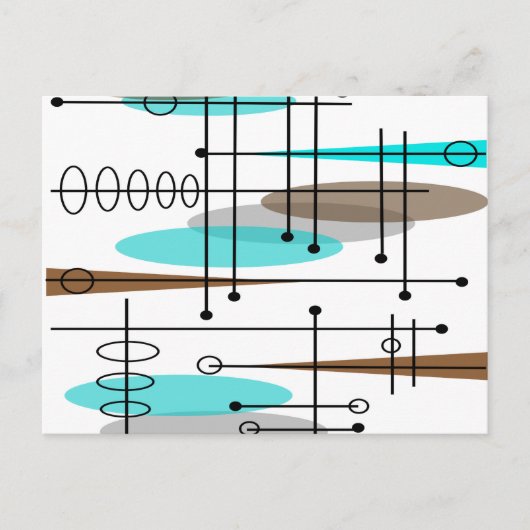 Atomzeitalter Inspiriert Entwurf des Mittelalters Postkarte (Vorderseite)