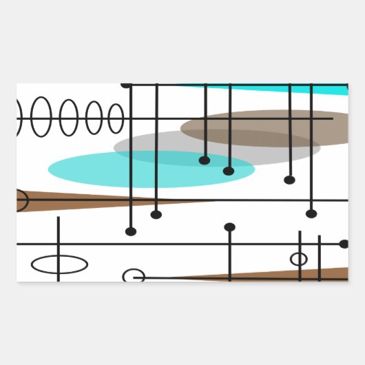 Atomzeitalter Inspiriert Entwurf des Mittelalters Rechteckiger Aufkleber (Vorderseite)