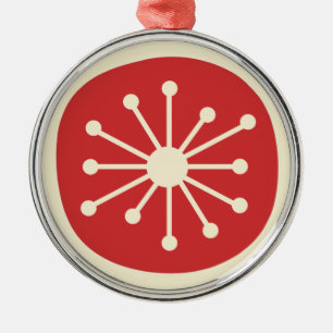 Atomzeitalter Midcentury Modern Cute Retro Minimal Ornament Aus Metall