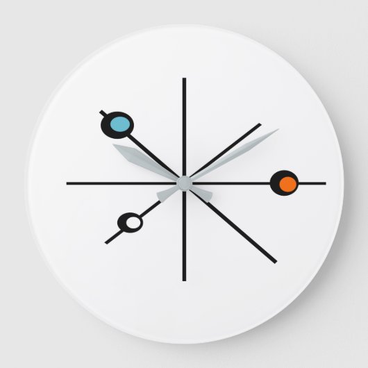 Atomzeitalter Minimalistisch Retro Küche Große Wanduhr (Vorderseite)