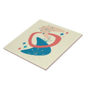 Atomzeitalter Mitte 7 Gelb, Blau, Pfirsich Fliese (Seite)