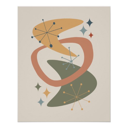 Atomzeitalter Mitte 7 Gelb, Grün, Tan Poster (Vorderseite)