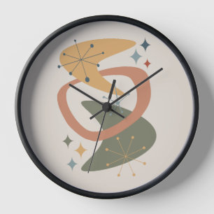 Atomzeitalter Mitte 7 Gelb, Grün, Tan Uhr