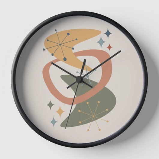 Atomzeitalter Mitte 7 Gelb, Grün, Tan Uhr (Vorderseite)