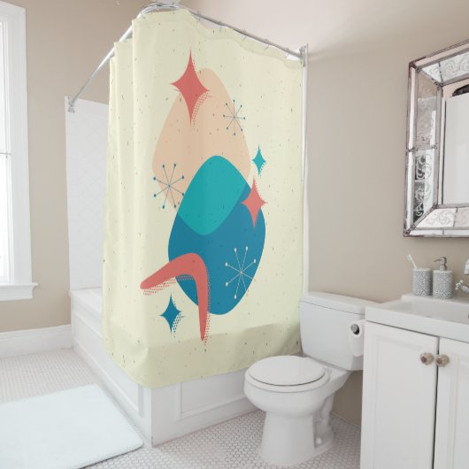 Atomzeitalter Mitte Abstrakt 17 Duschvorhang (Beispiel)