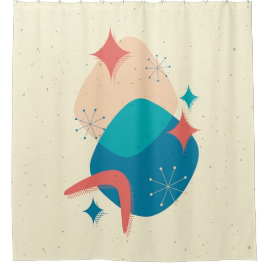 Atomzeitalter Mitte Abstrakt 17 Duschvorhang (Vorderseite)
