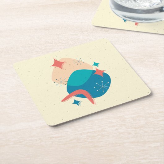 Atomzeitalter Mitte Abstrakt 17 Rechteckiger Pappuntersetzer (angewinkelt)