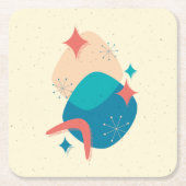 Atomzeitalter Mitte Abstrakt 17 Rechteckiger Pappuntersetzer (Vorderseite)