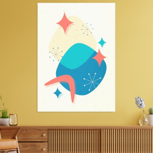 Atomzeitalter Mitte Abstrakt Leinwanddruck (Insitu (Wohnzimmer))