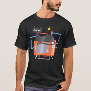 Atomzeitalter Mitte des Jahrhunderts Cat TV Modern T-Shirt