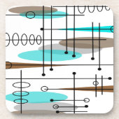 Atomzeitalter Mitte des Jahrhunderts Modernes Abst Getränkeuntersetzer (Vorderseite)