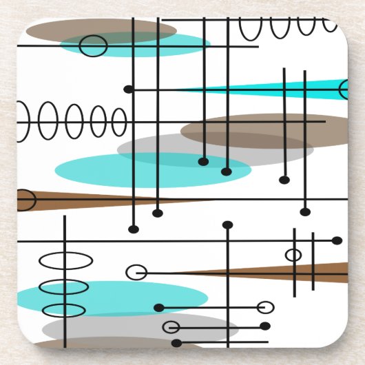Atomzeitalter Mitte des Jahrhunderts Modernes Abst Getränkeuntersetzer (Vorderseite)