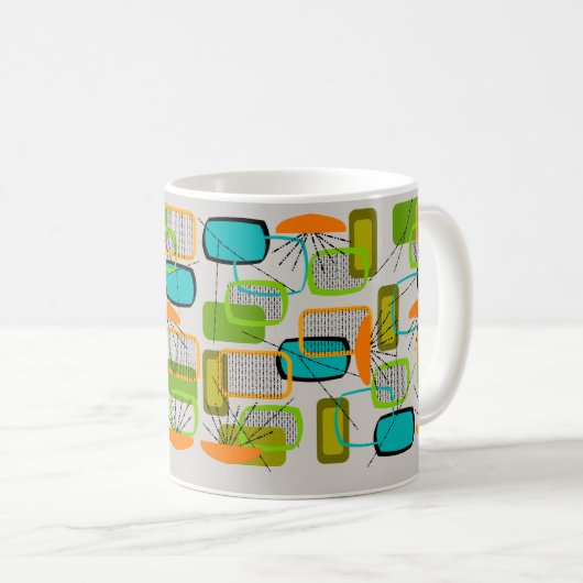 Atomzeitalter Mitte des Jahrhunderts Modernes Abst Kaffeetasse (VorderseiteRechts)