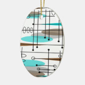 Atomzeitalter Mitte des Jahrhunderts Modernes Abst Keramikornament (Links)