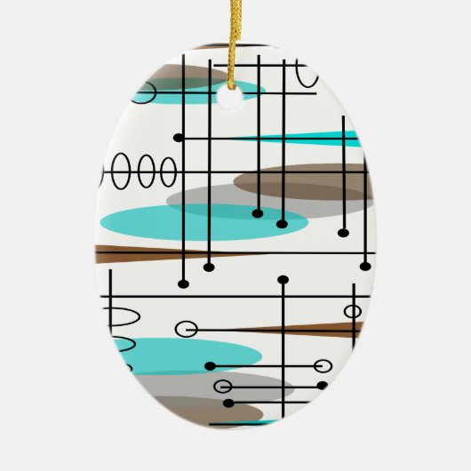 Atomzeitalter Mitte des Jahrhunderts Modernes Abst Keramikornament (Vorne)