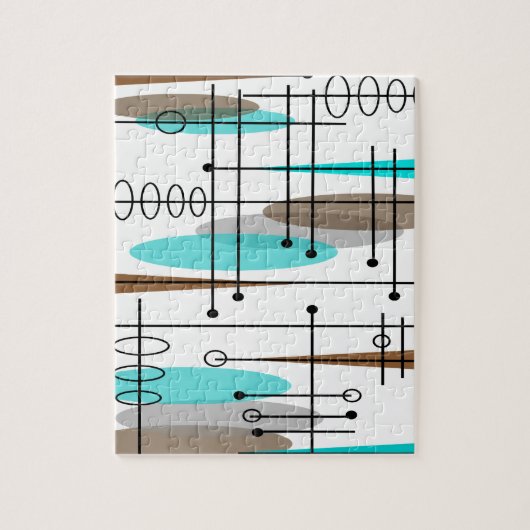 Atomzeitalter Mitte des Jahrhunderts Modernes Abst Puzzle (Vertikal)