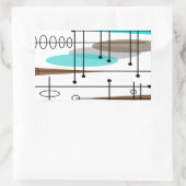 Atomzeitalter Mitte des Jahrhunderts Modernes Abst Rechteckiger Aufkleber (Tasche)