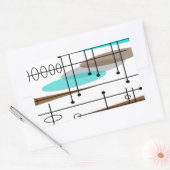 Atomzeitalter Mitte des Jahrhunderts Modernes Abst Rechteckiger Aufkleber (Umschlag)