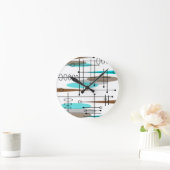 Atomzeitalter Mitte des Jahrhunderts Modernes Abst Runde Wanduhr (Zuhause)