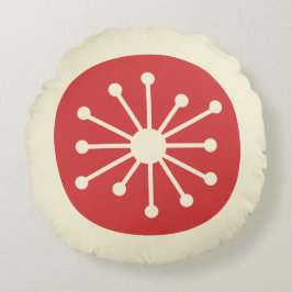 Atomzeitalter Mitte des Jahrhunderts Modernes Nied Rundes Kissen